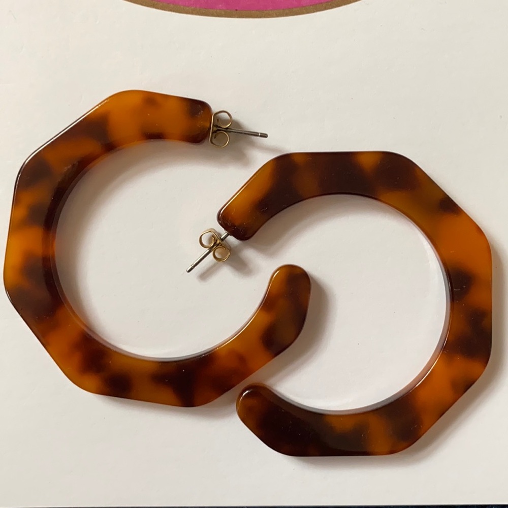 J. Crew Tortoise Hoop Earrings